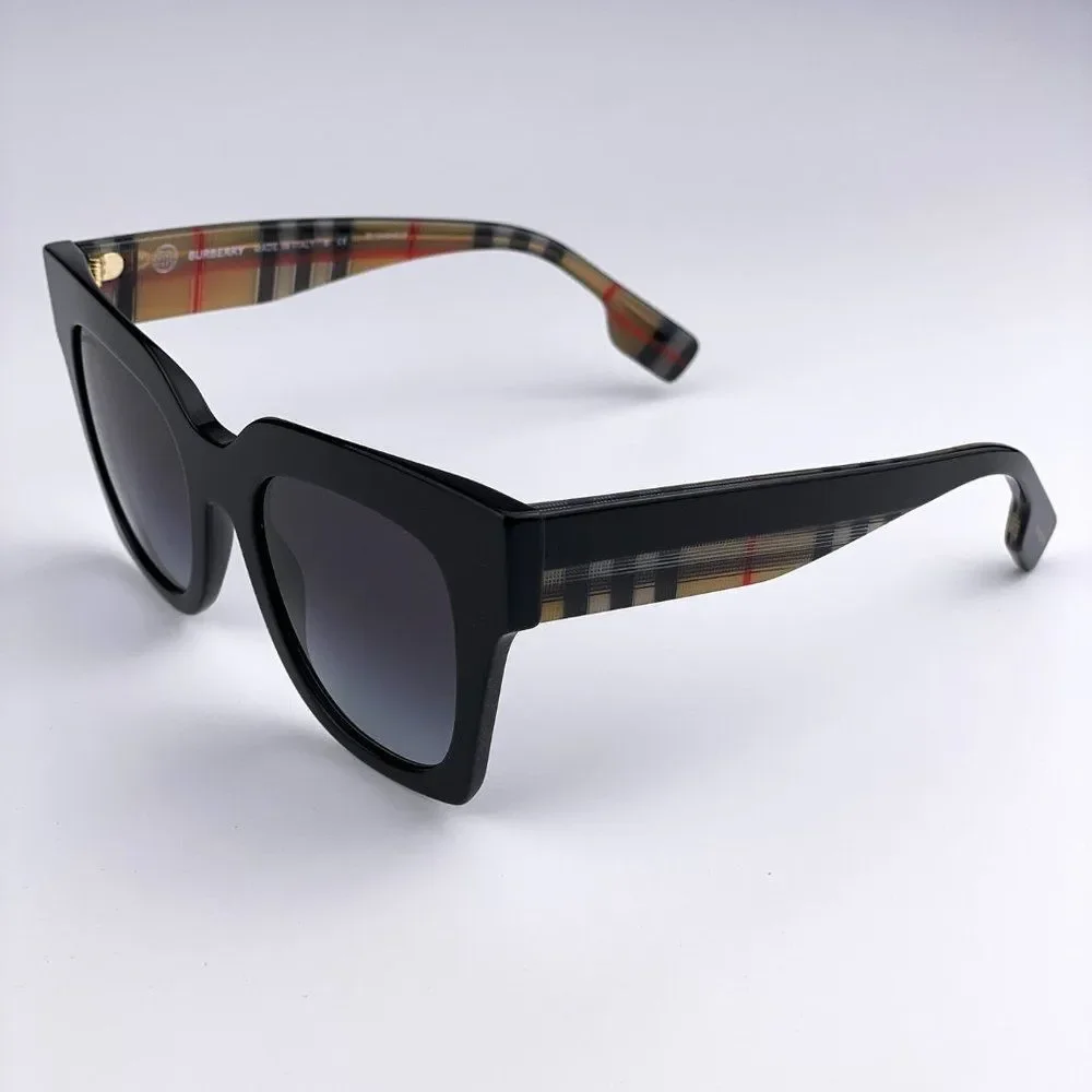 Burberry BE4364 KITTY 39428G Sunglasses Black Gray Square Unisex